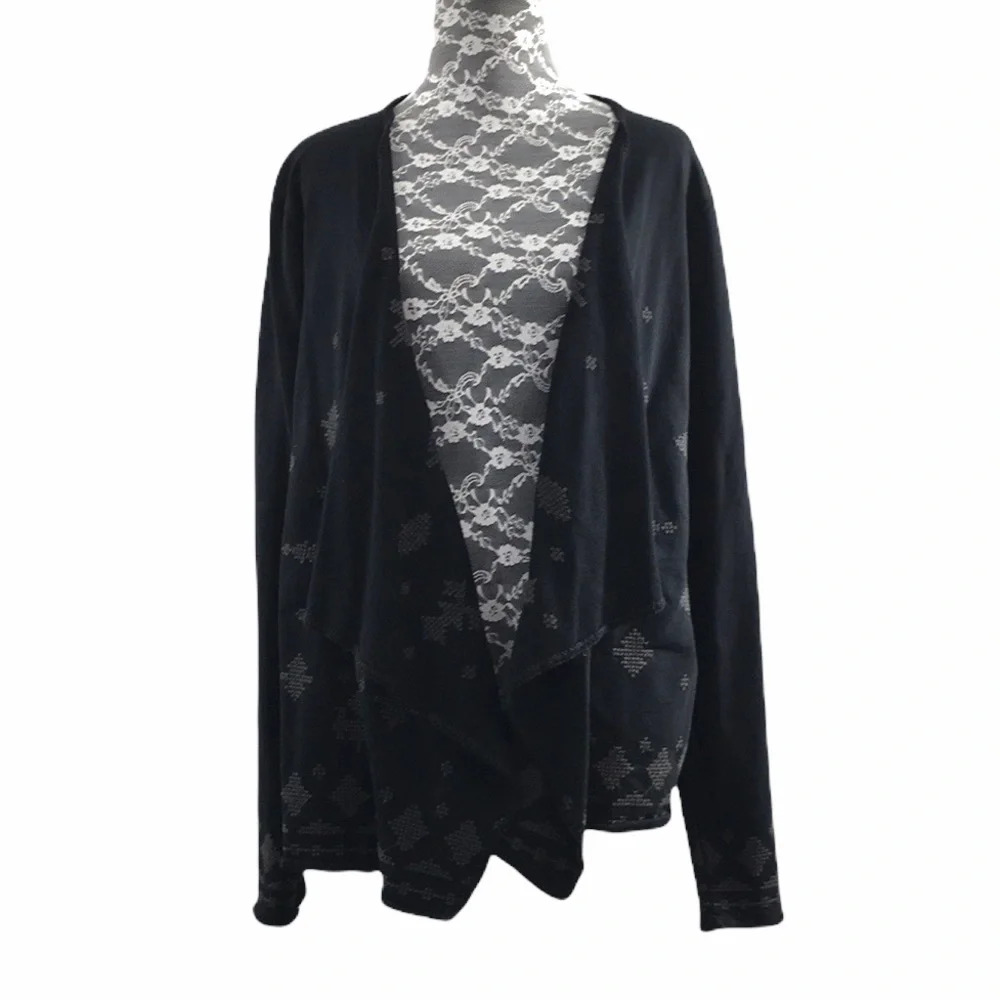 Lucky Lotus Lucky Brand Vintage Black Cardigan Sweater Womens Medium Y2K